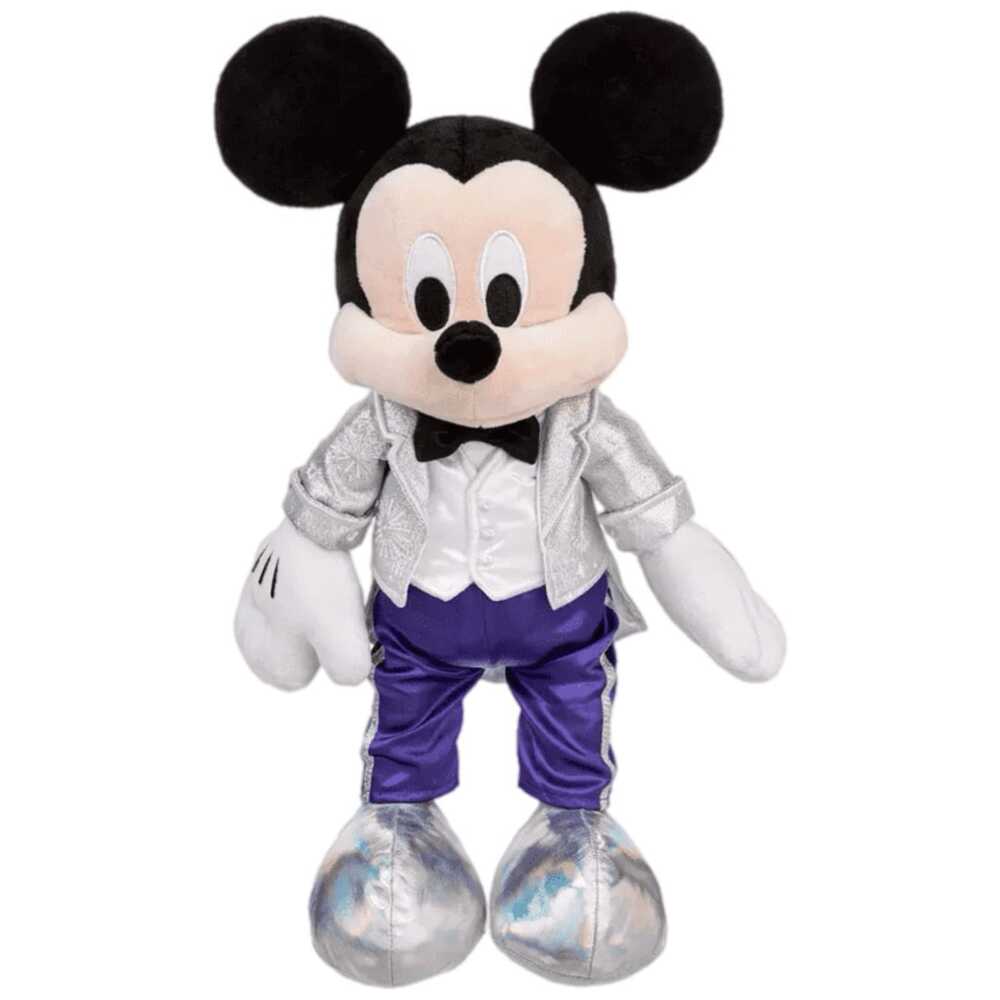 Disney Silver Purple Stuffed Animal Mickey Mouse Plush 15”